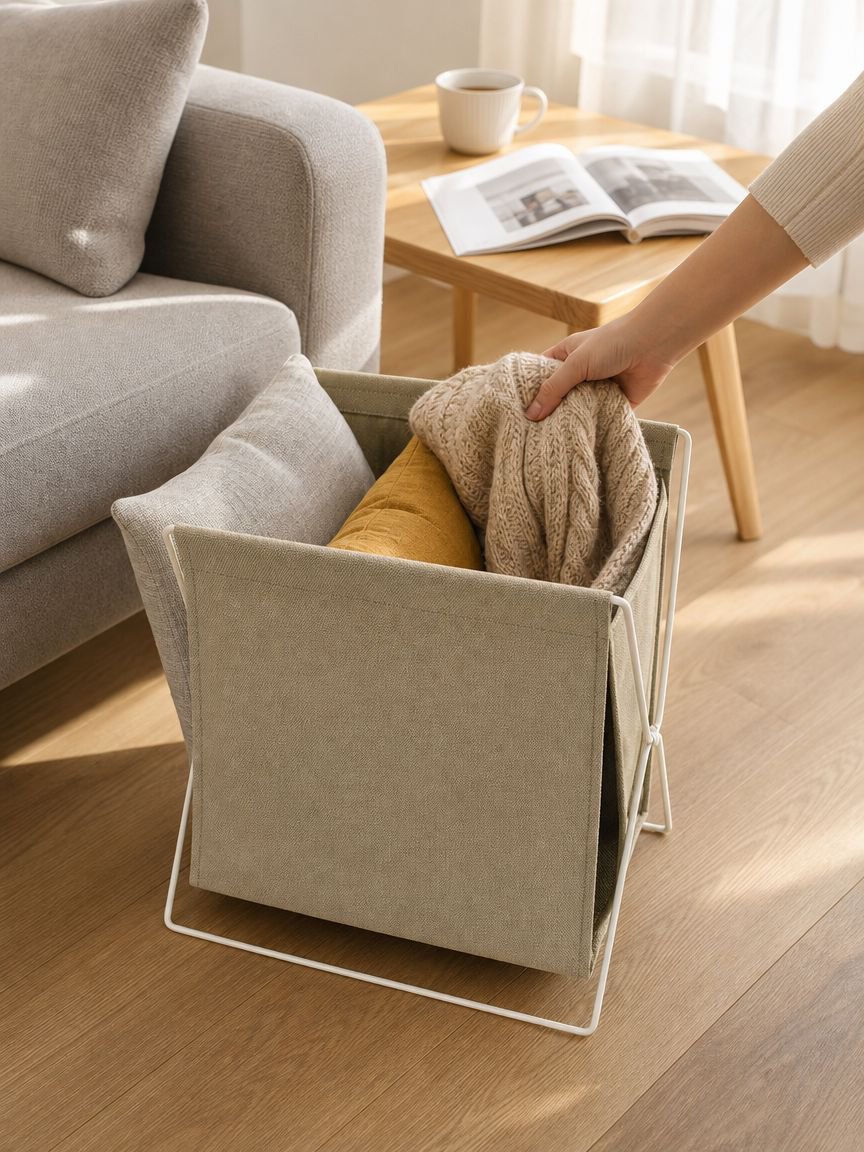 Large capacity foldable iron frame laundry basket