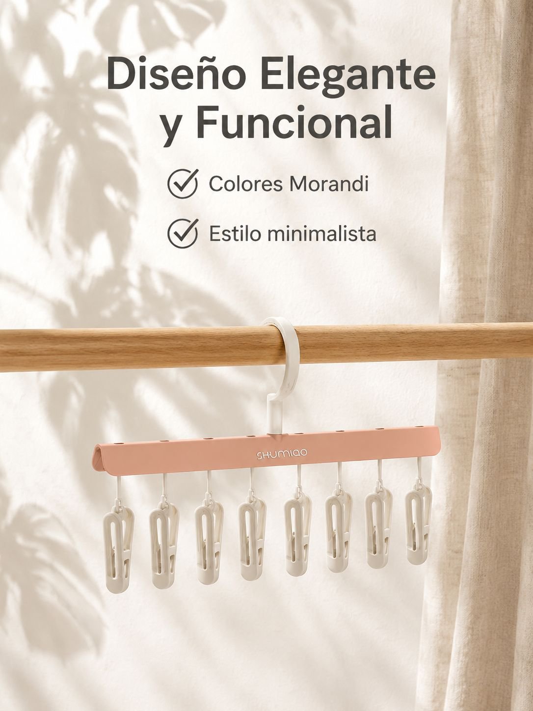 Tendedero de ropa con pinzas multiusos