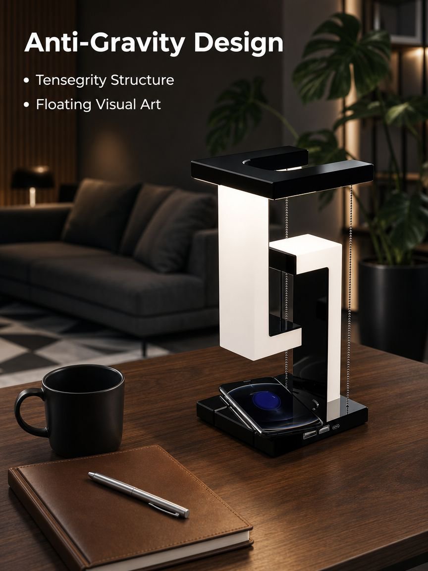 Wireless charging pendant light table lamp