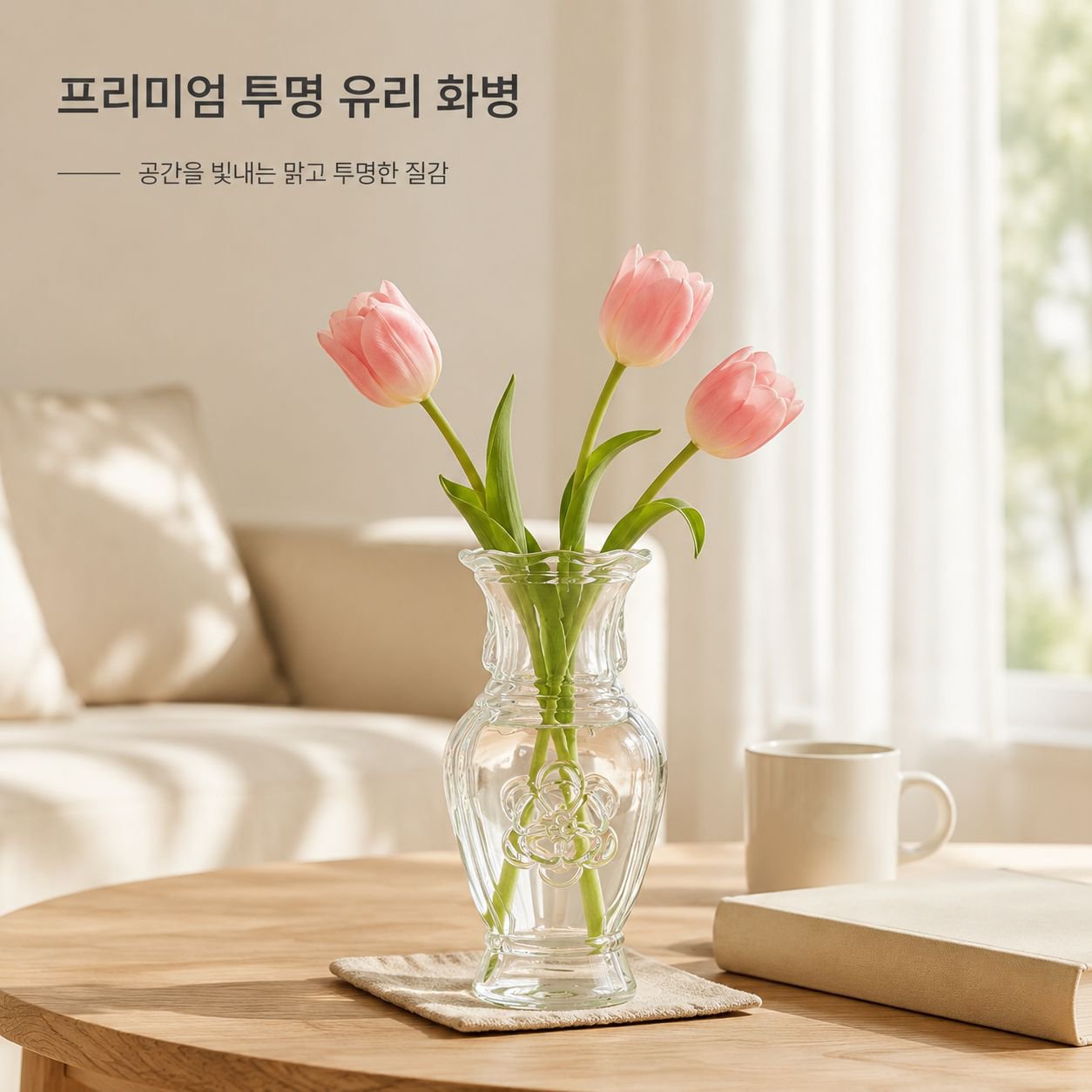 거실용 고급 유리 화병