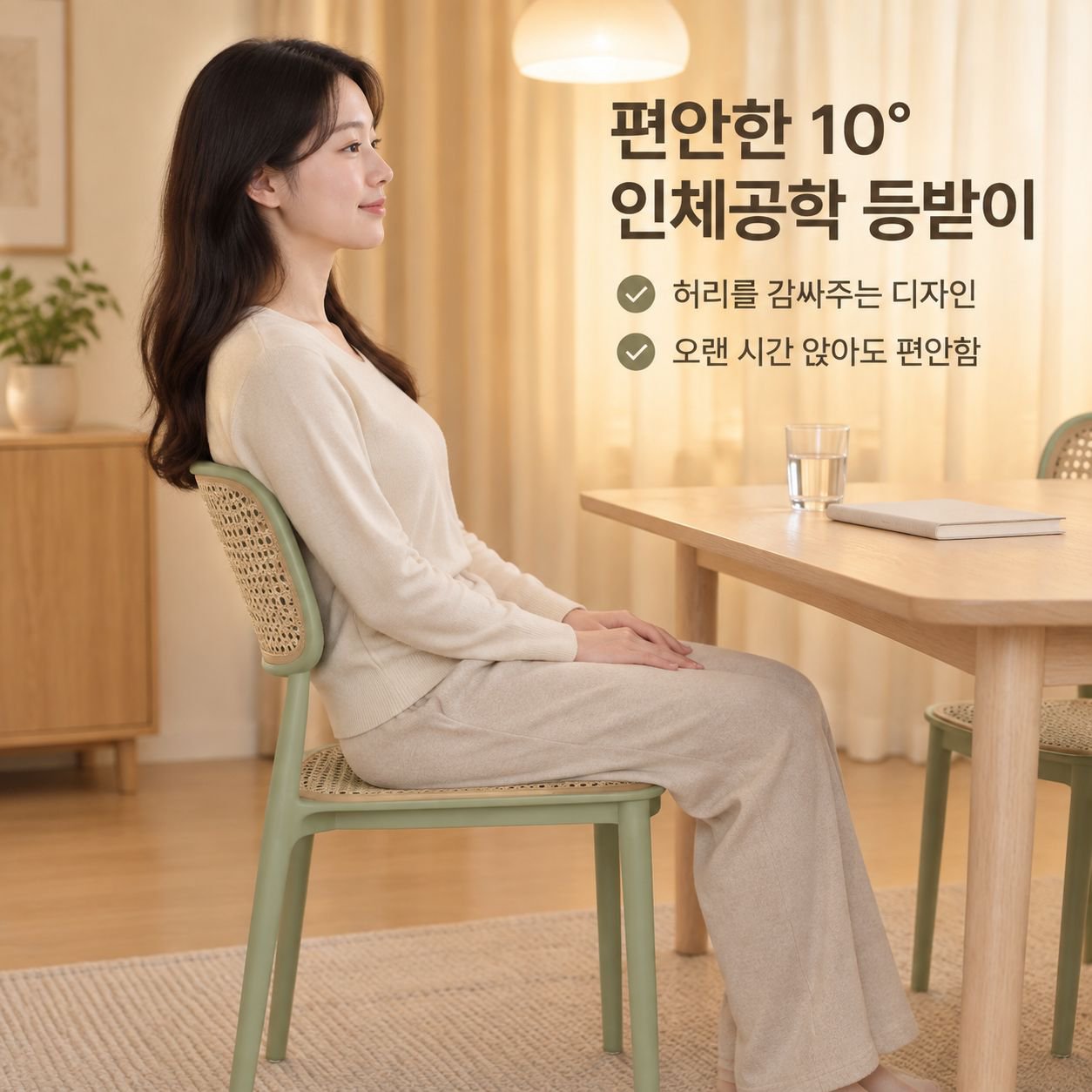 북유럽 스타일의 견고한(두께감 있는) 다이닝 체어