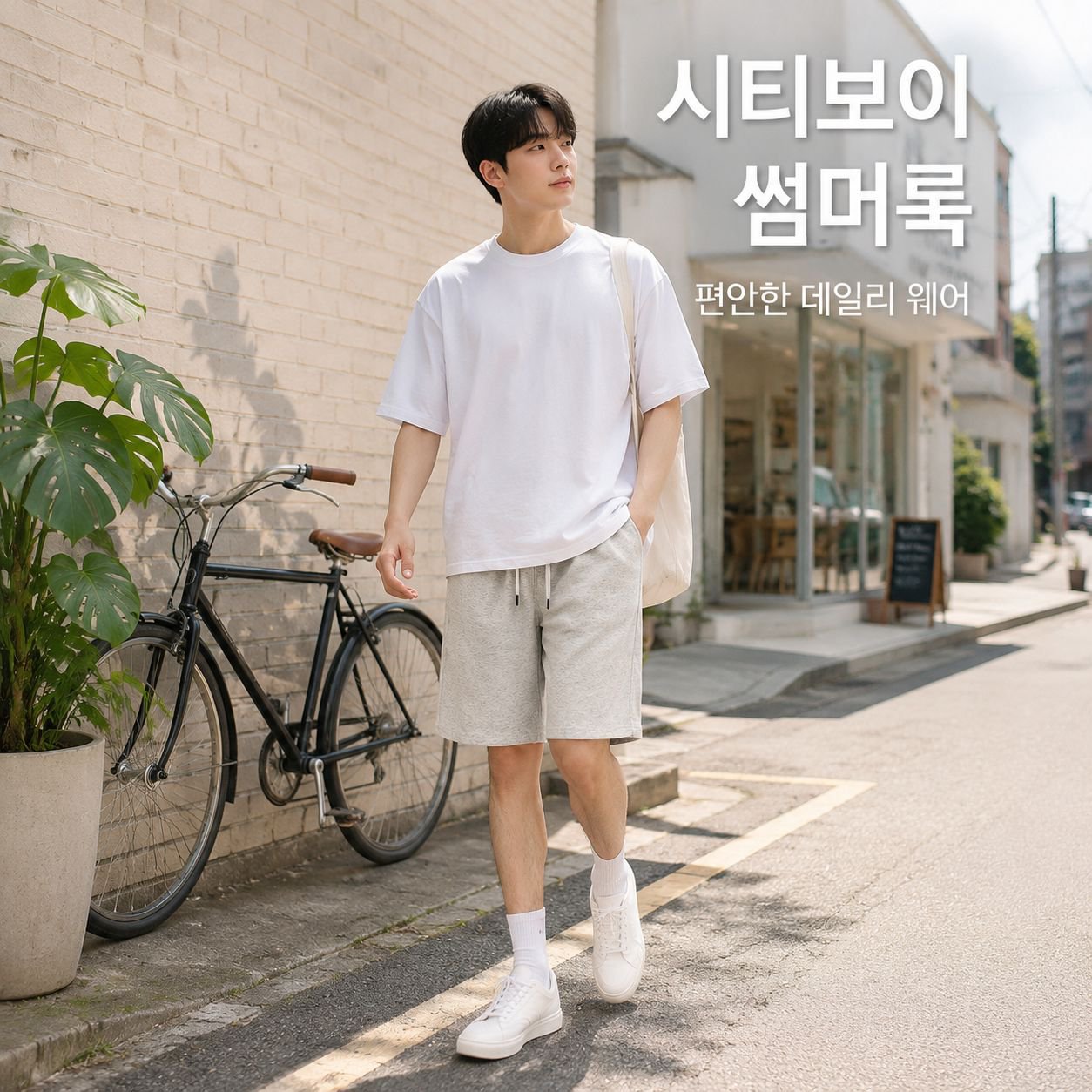 여름 순면 스포츠 트렌디 루즈핏 캐주얼 반바지