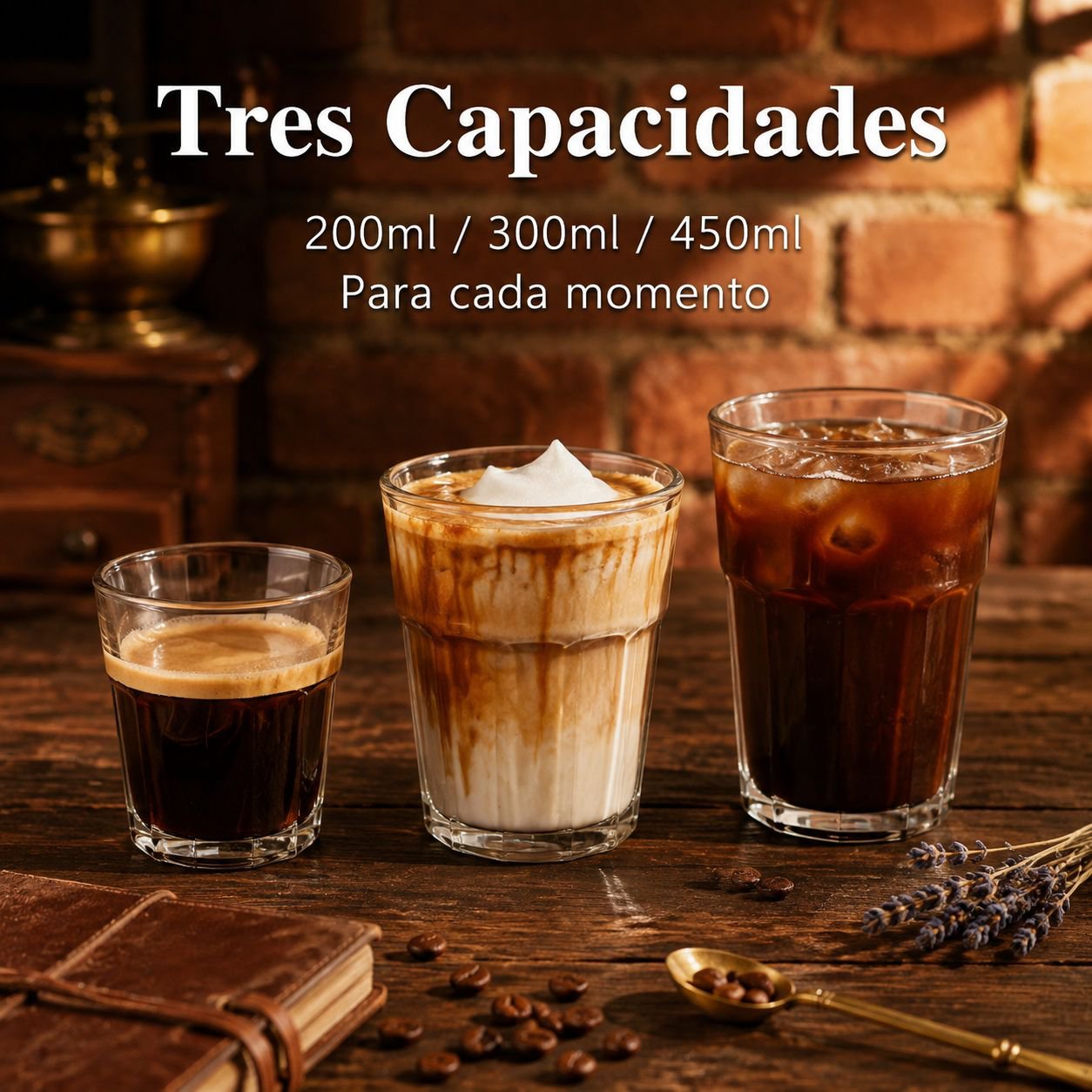 Taza de vidrio retro sencilla