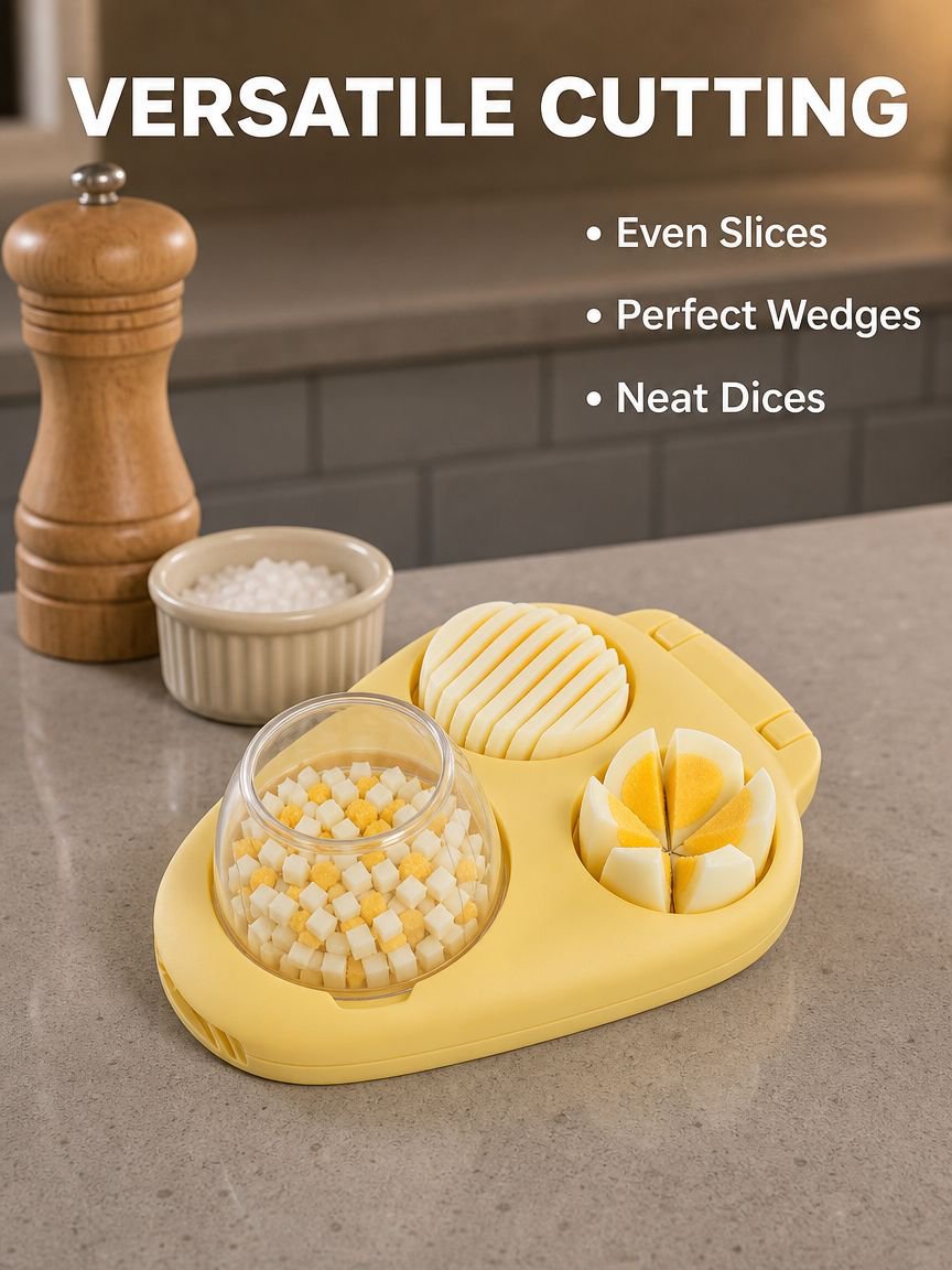 Multifunctional 3-in-1 Egg Slicer for Home Use