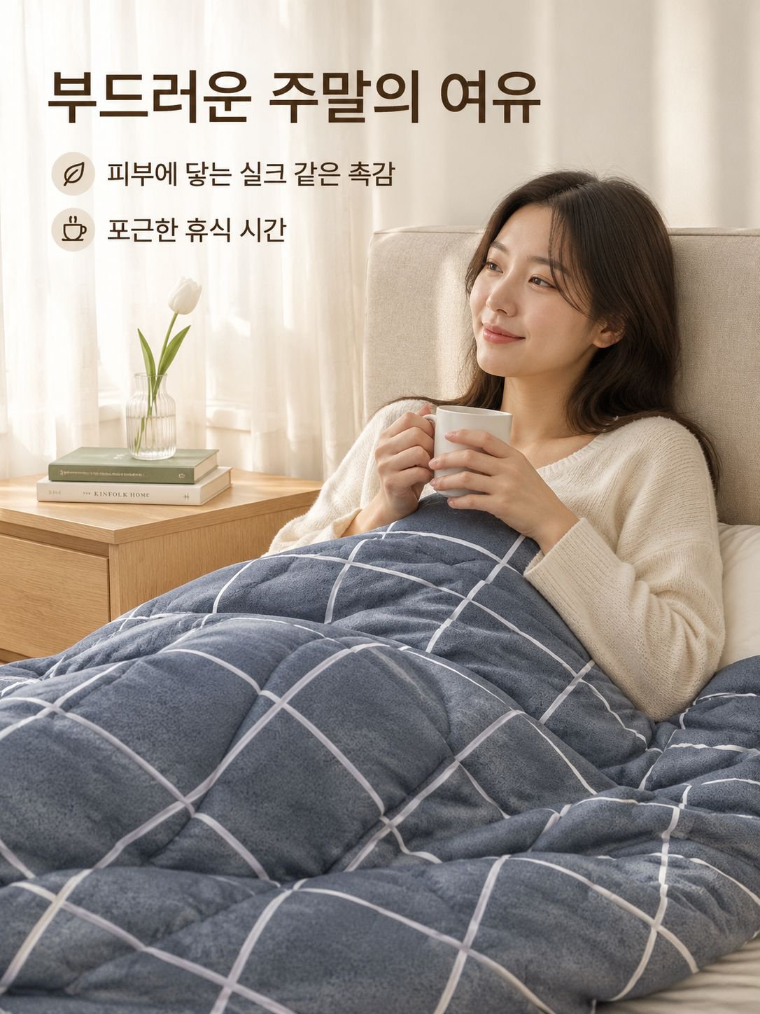 두꺼운 실크와 면 보온 이불