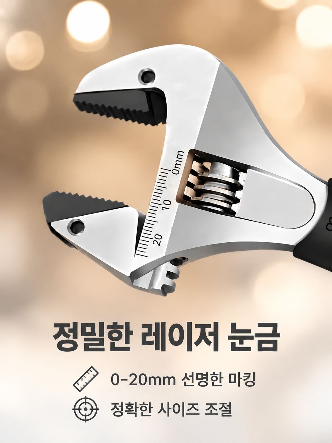 강력한 내구성의 대구경 몽키스패너