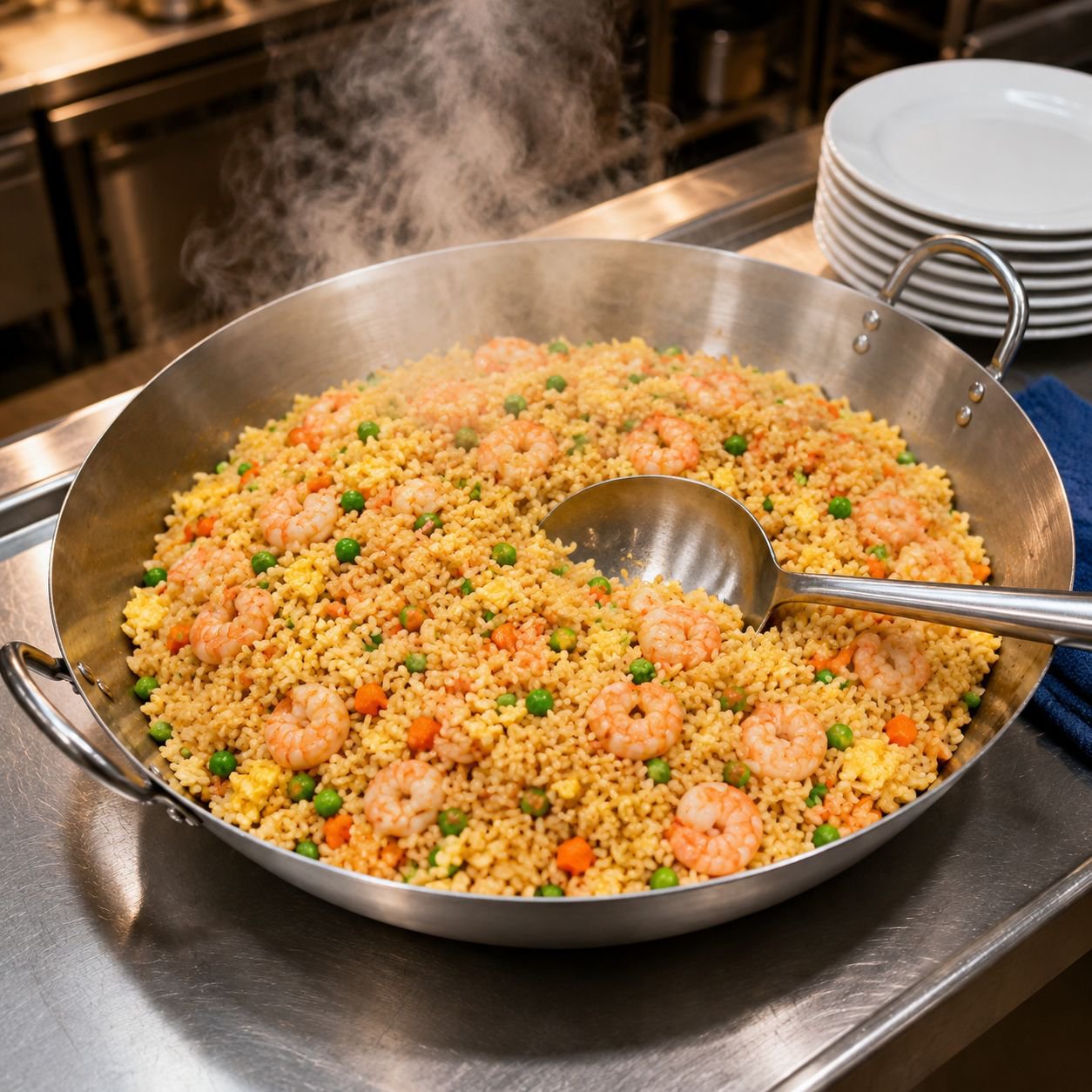 Thickened stainless steel frying pan for hotel kitchen use