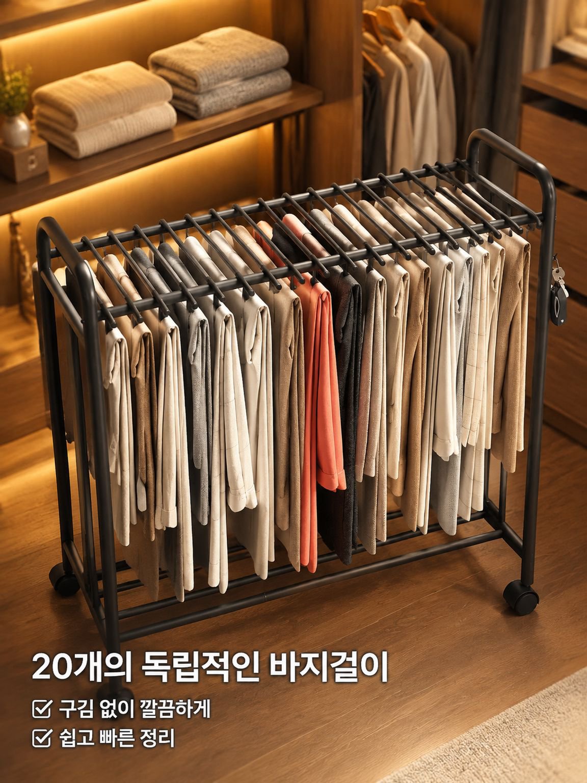 다기능 확장형 카트형 바지걸이 행거