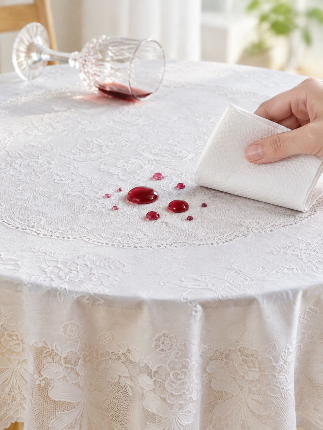 Dustproof minimalist tablecloth in kitchen setting