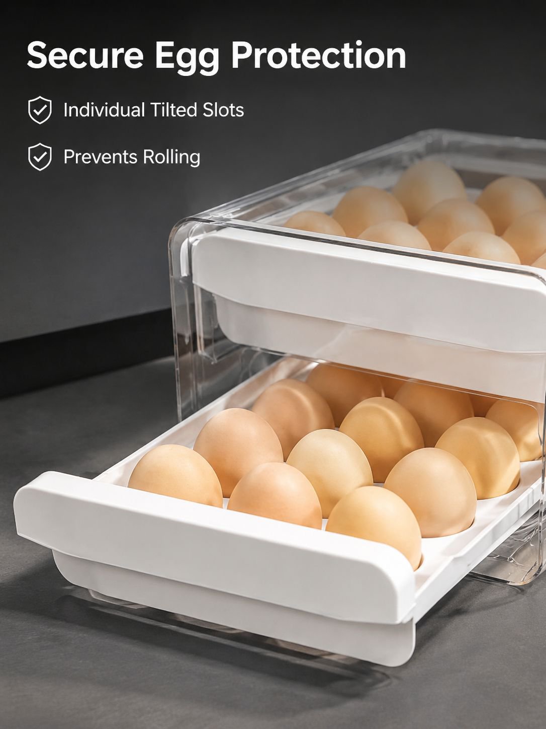 Space-Saving Egg Container for Refrigerator