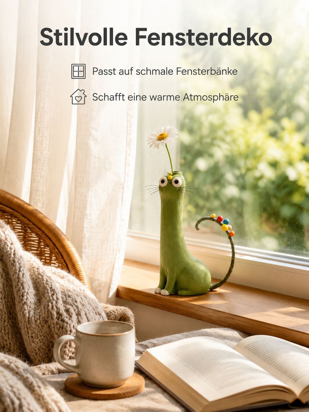 Ausgefallene Katzen- und Hunde-Vase aus Harz für die Wohnungsdekoration