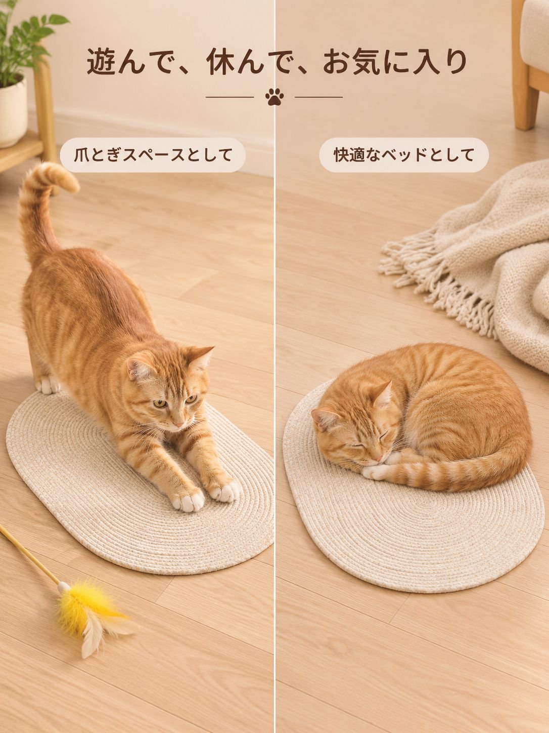 多機能猫用爪とぎボード ペットマット