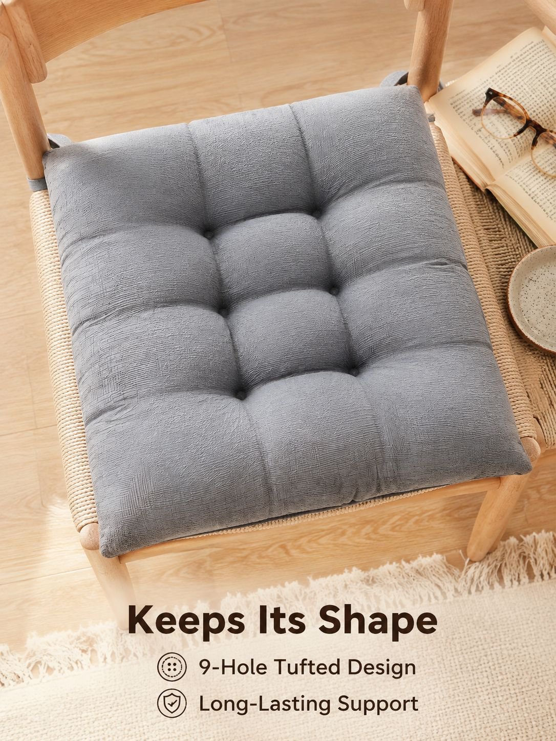 Cotton and linen thickened seat cushion