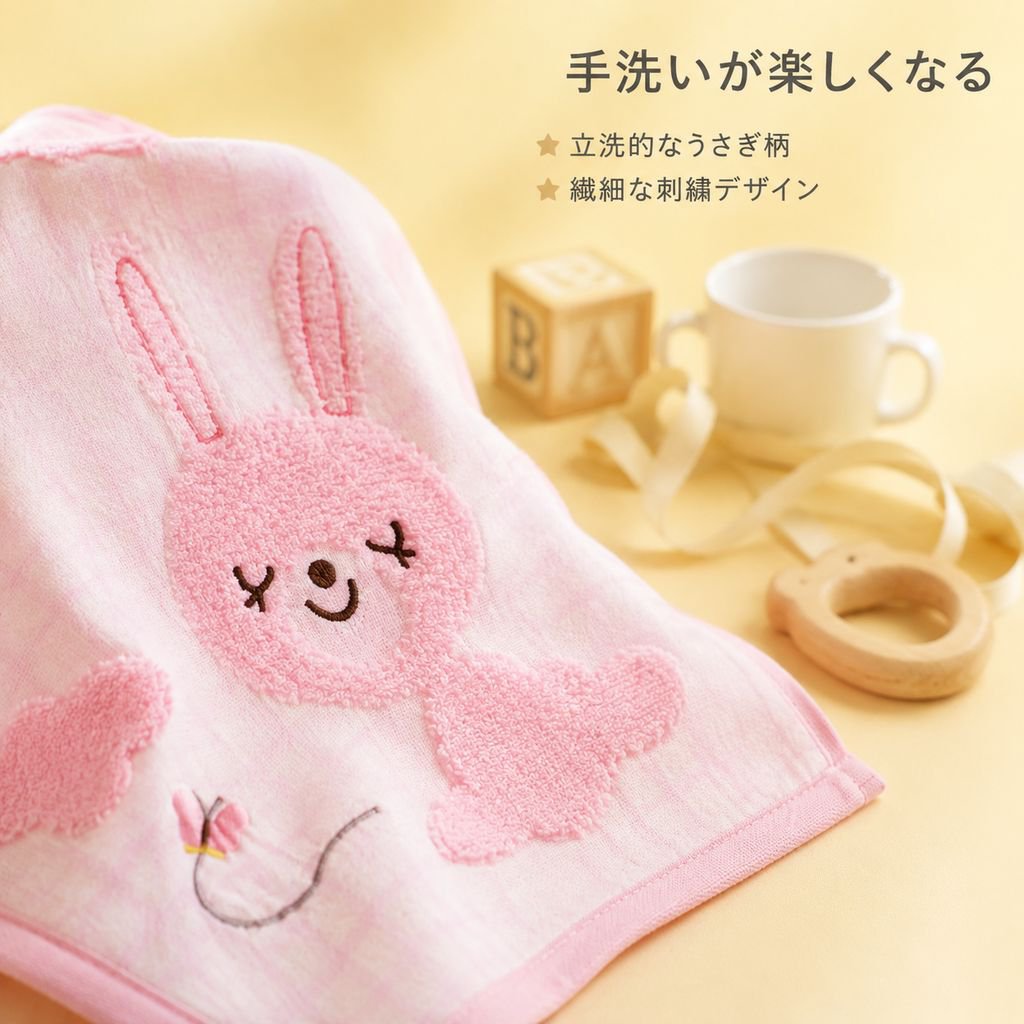 吸水性が高くて柔らかいキャラクターお手拭きタオル