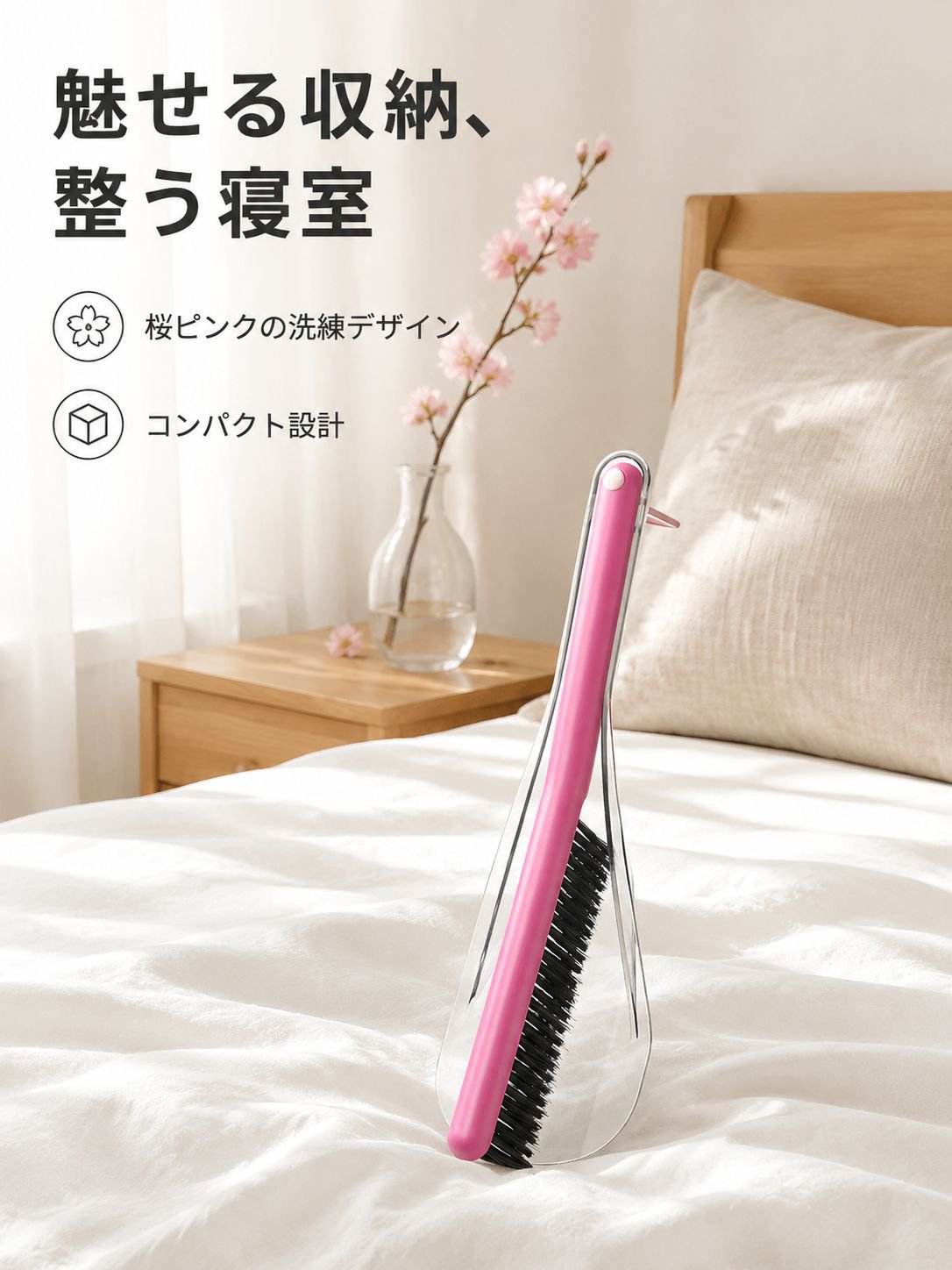 片手で操作できる2in1ベッドブラシリフター