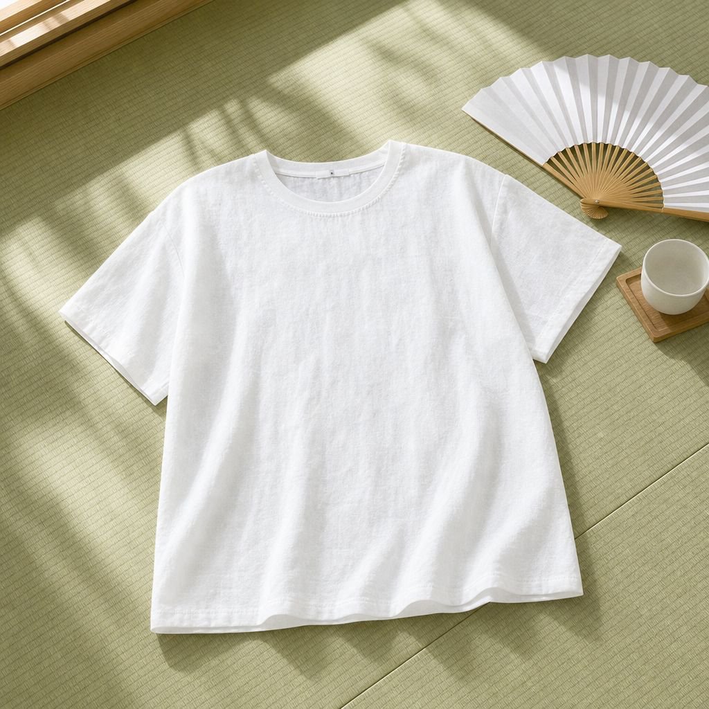 無地ゆったり通気性レディースTシャツ