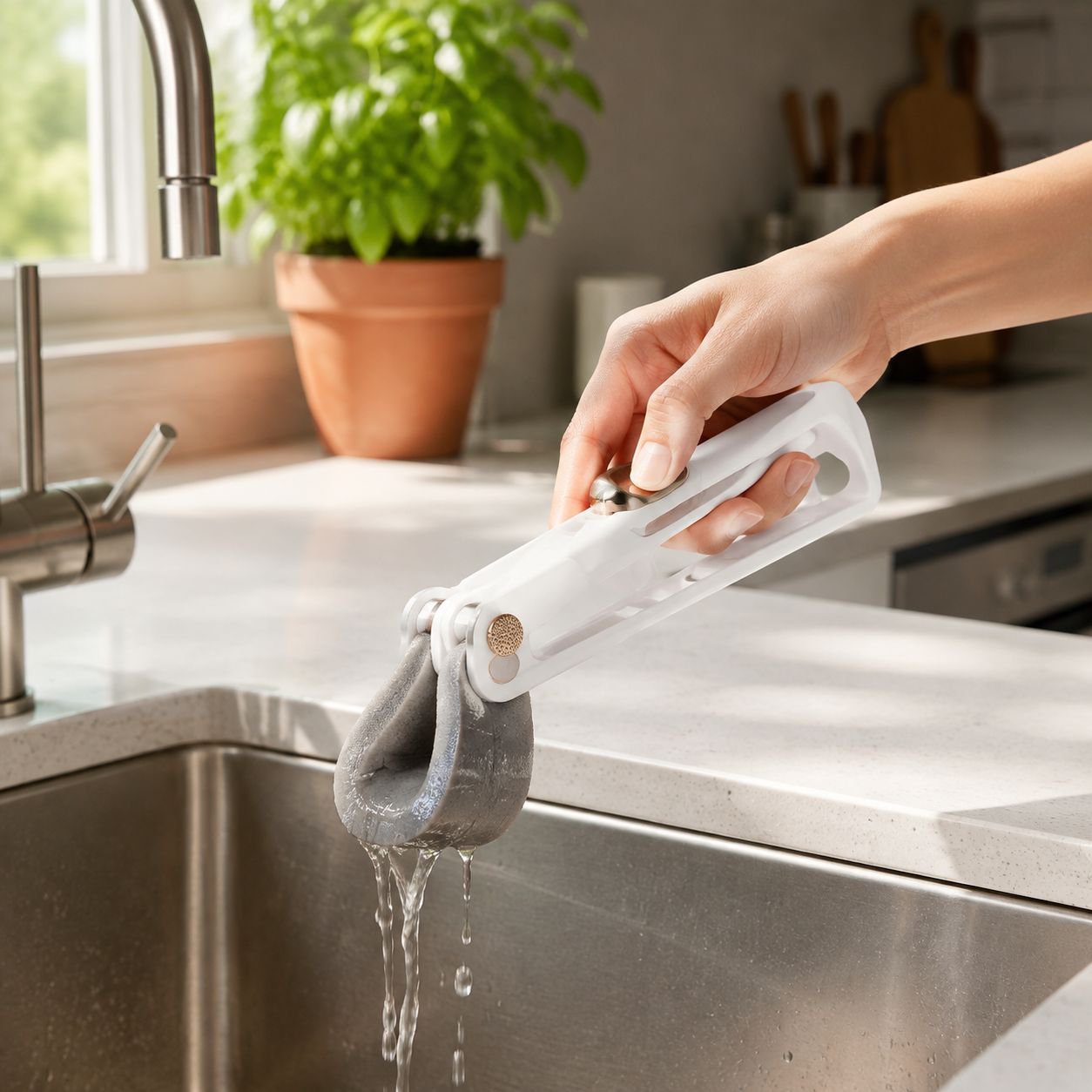 Tragbarer Schwammwischer mit ergonomischem Griff