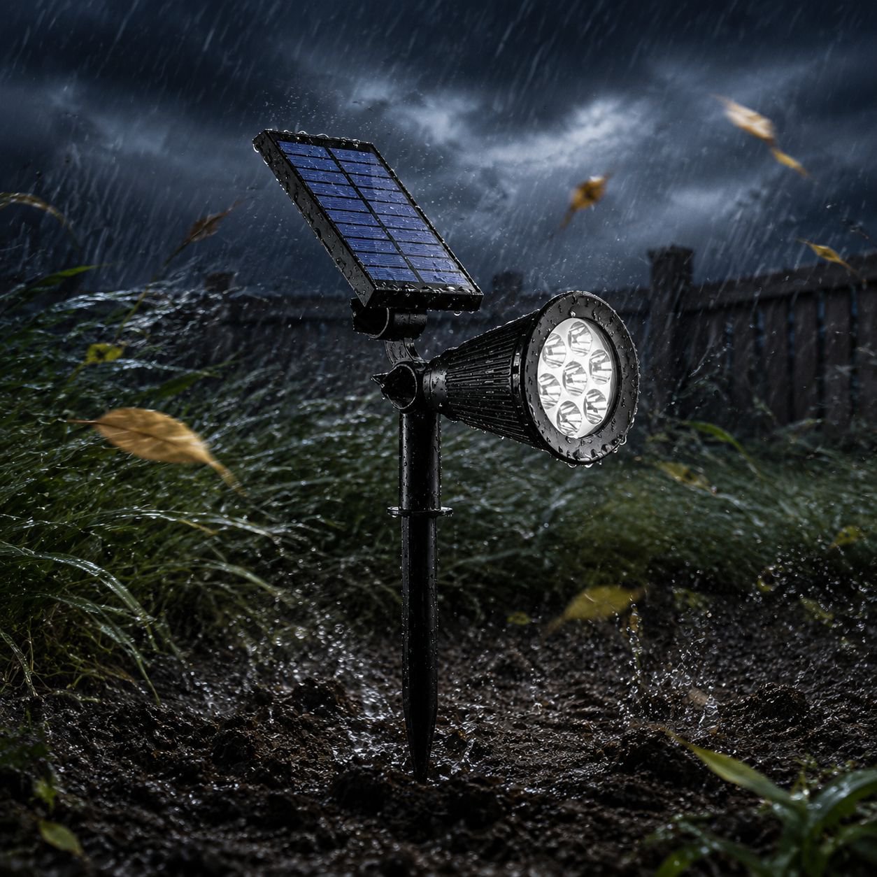 Easy installation solar garden spotlight for landscape lighting