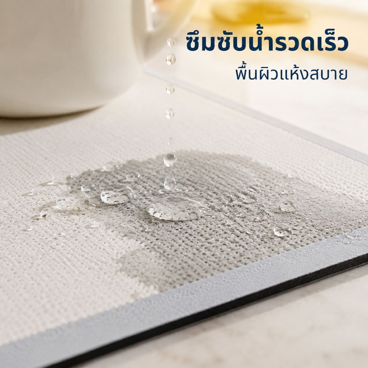 แผ่นรองแก้วซับน้ำสำหรับเคาน์เตอร์ครัว