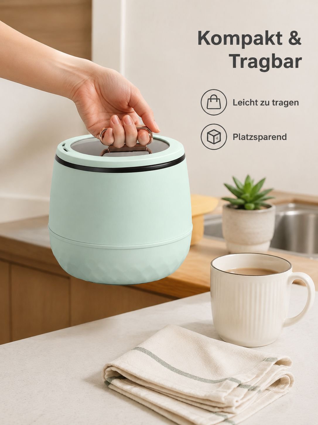 Praktischer Mini-Reiskocher von Aokui für alle Mahlzeiten