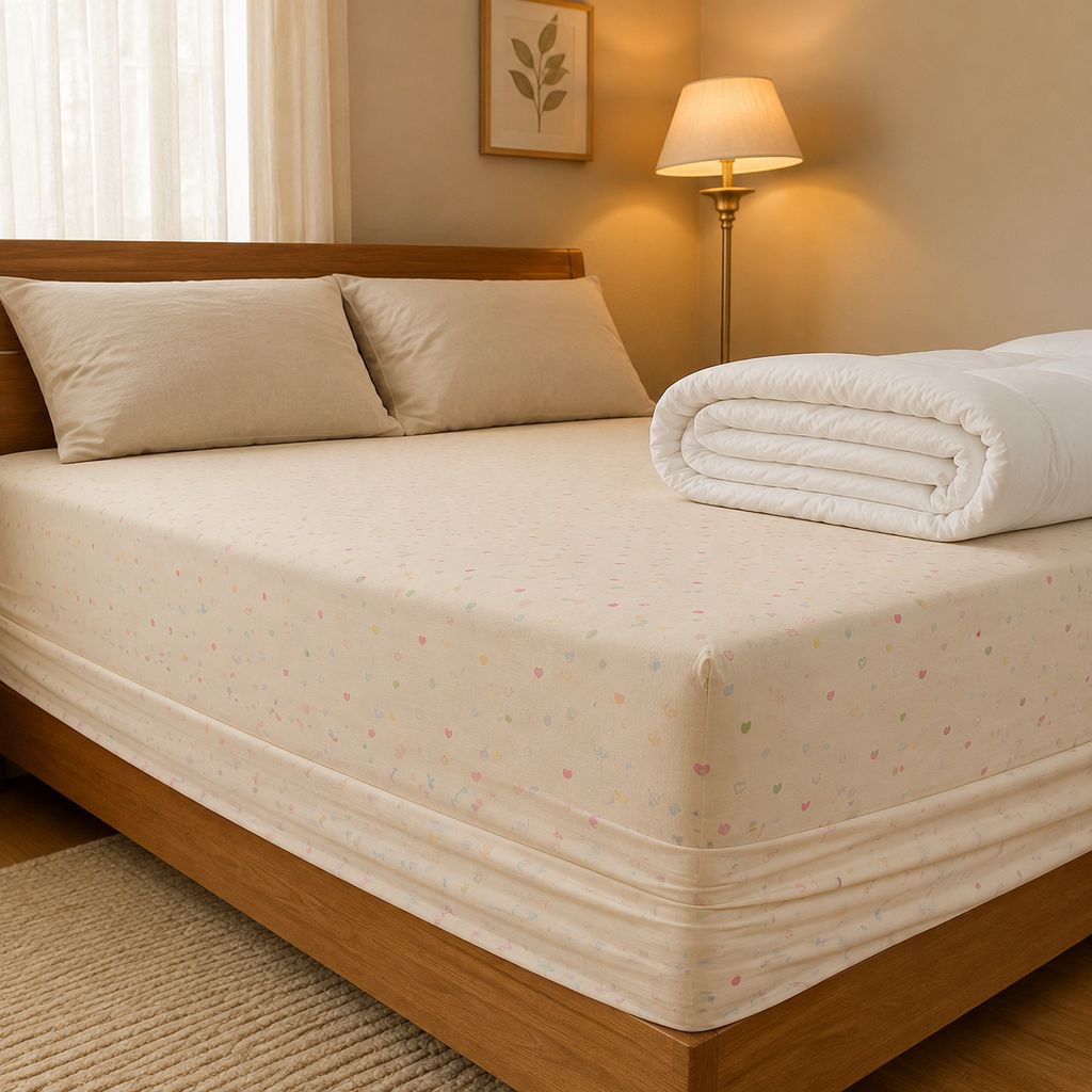 Soft and Breathable Summer Bed Skirt and Sheet, Romantic Color, Easy Storage and Organization