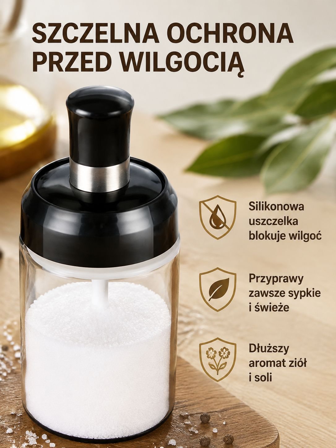 Przezroczysty pojemnik na przyprawy do kuchni