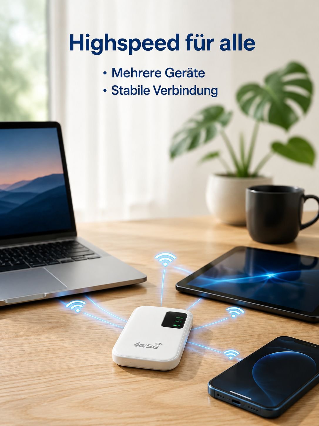 Intelligenter tragbarer WLAN-Hotspot, kostenloses Highspeed-Internet genießen