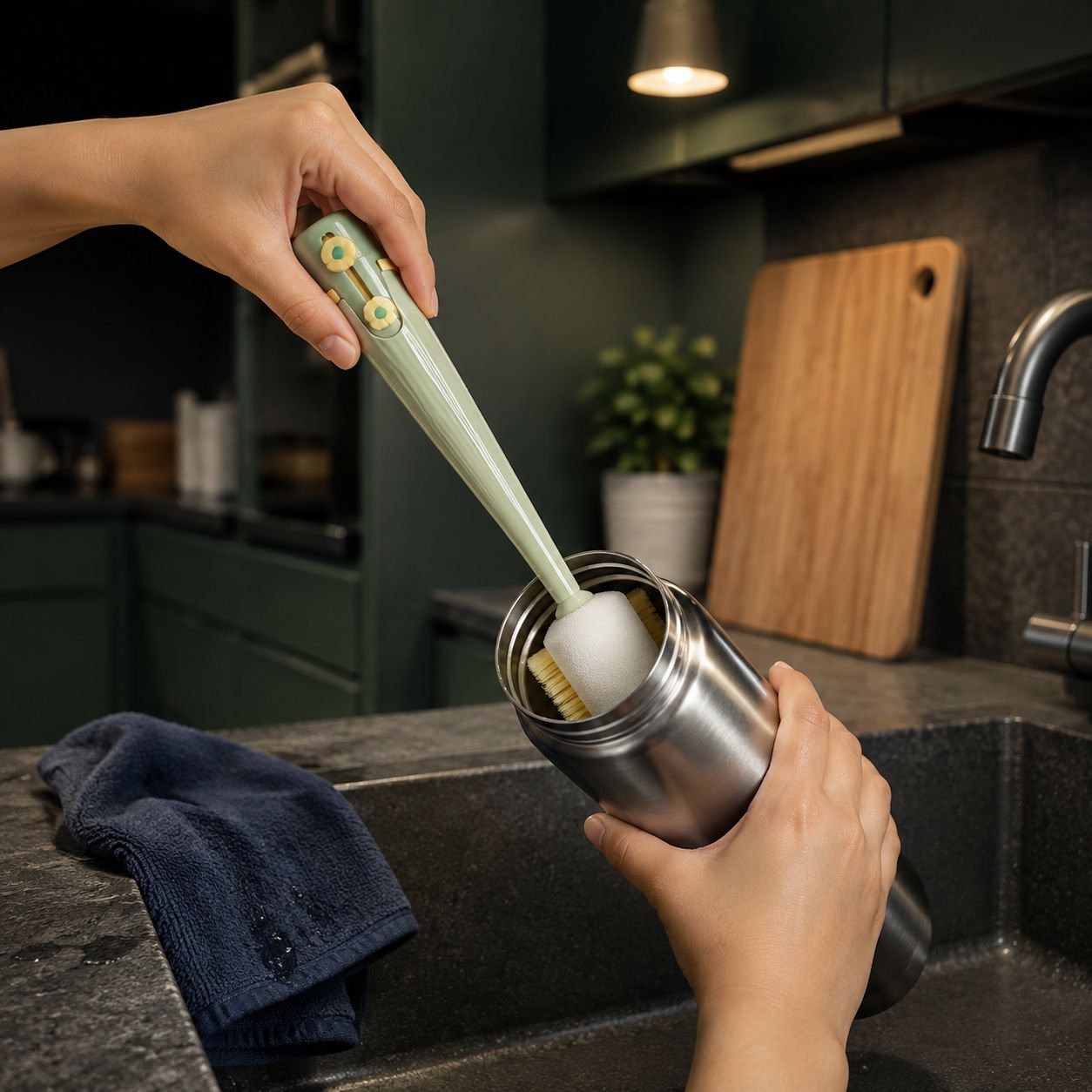 Ultra-Portable Multifunctional Cup Brush, 5-in-1 Mug & Bottle Cleaner
