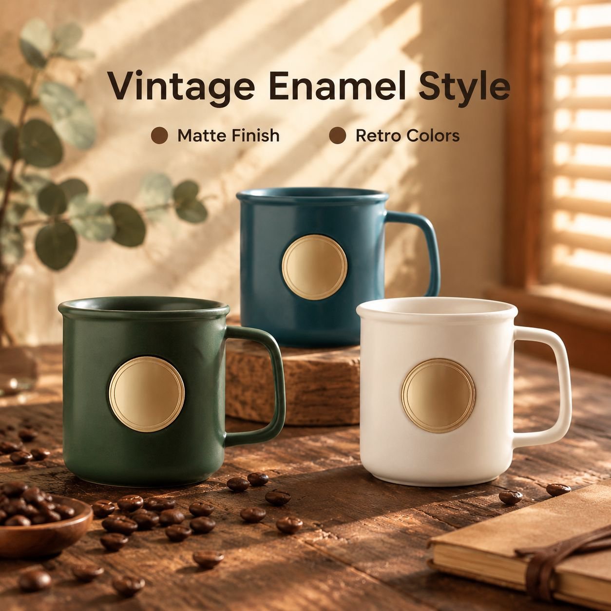 Household Enamel Ceramic Straight Mug