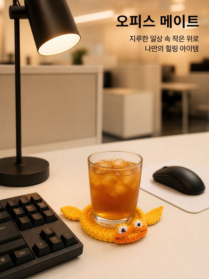 신상 코바늘 컵받침 사용 예시 이미지
