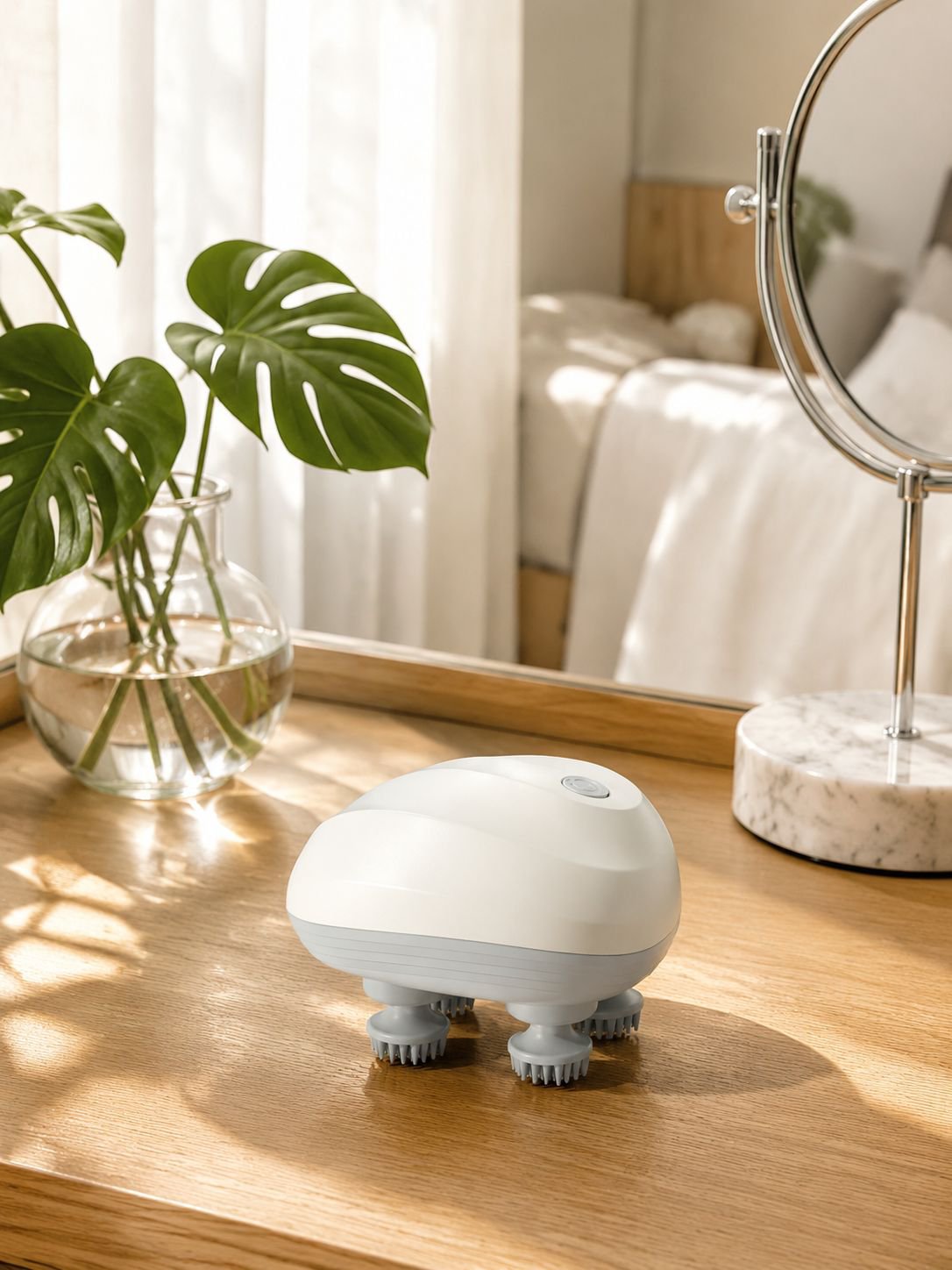 Mini masajeador de cabeza inteligente, masajeador eléctrico impermeable, fisioterapia, amasado, arte