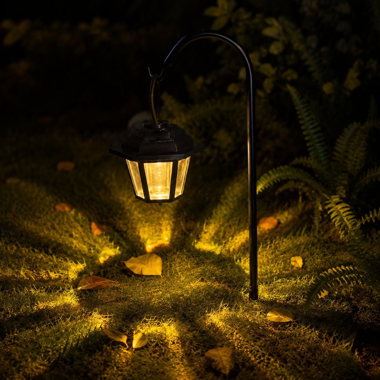Hexagonal palace lantern, lawn lantern, solar-powered outdoor courtyard lantern, garden villa landsc