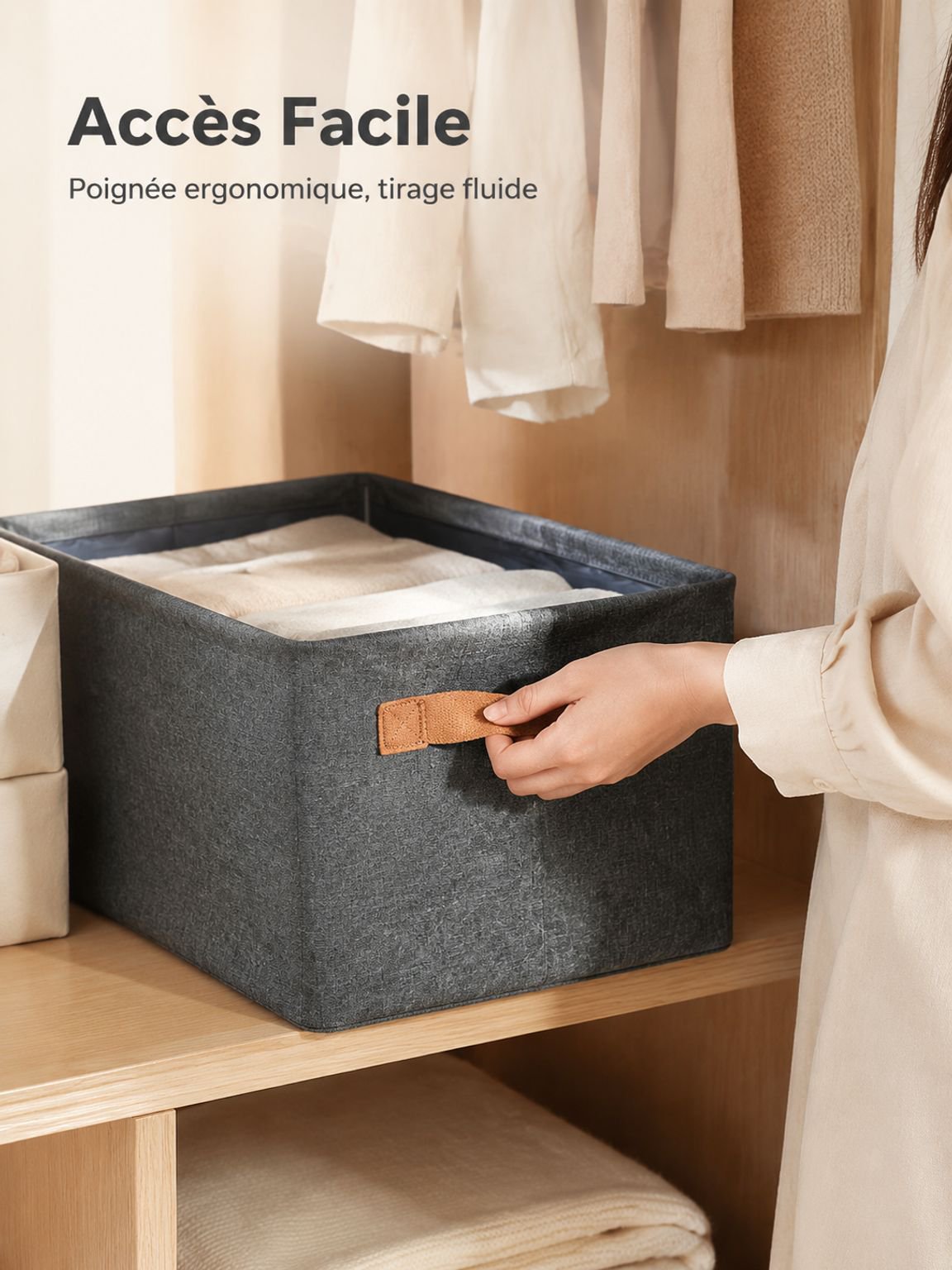 Boîte de rangement légère et facile à transporter avec ses poignées