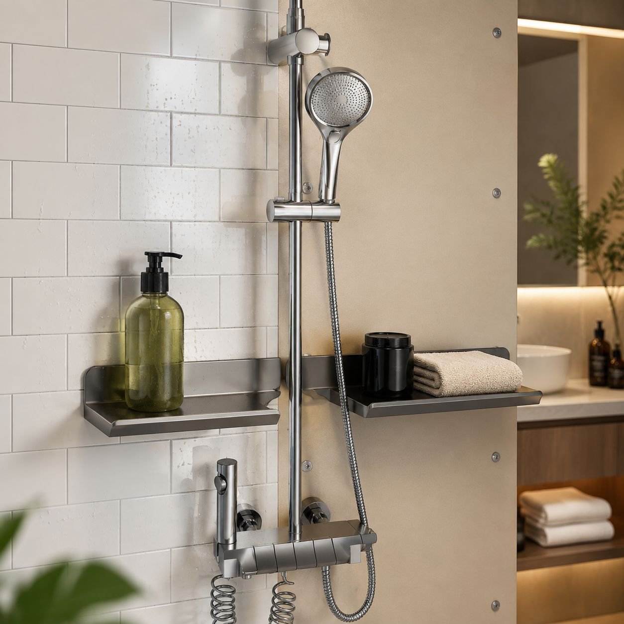 Accesorio de baño para organizar gel y champú