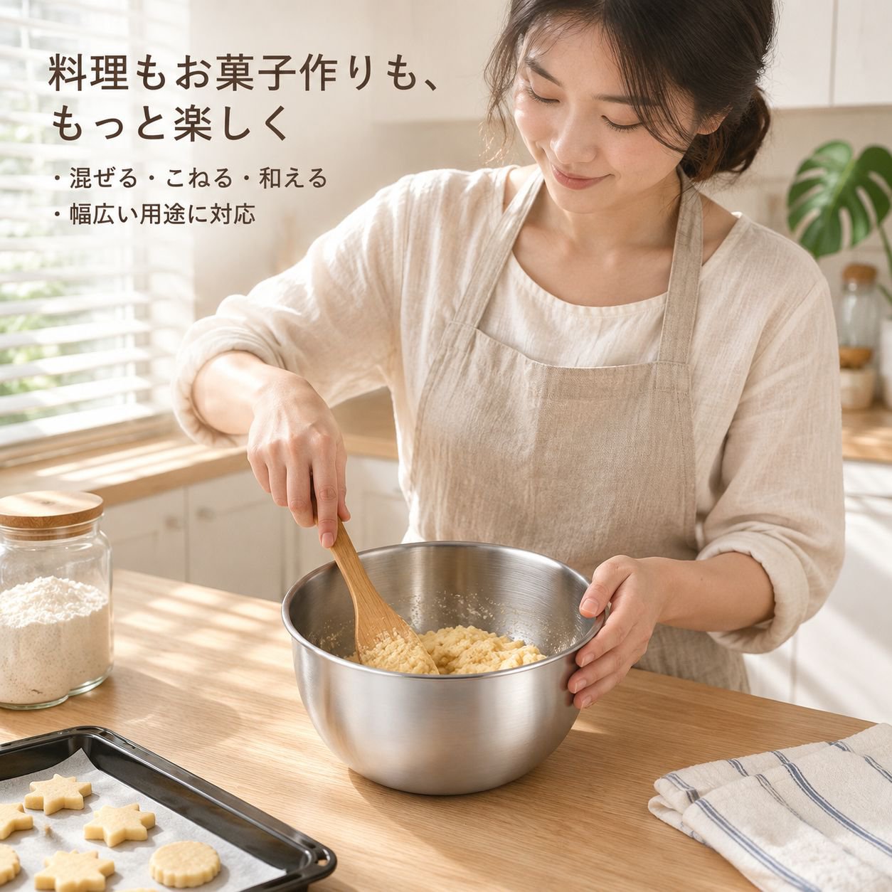 多機能ステンレス製ベーキングボウル
