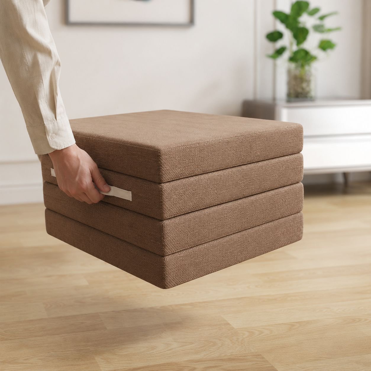 Thickened sponge mat floor four folding lunch break nap mattress lazy office tatami sleeping mat flo