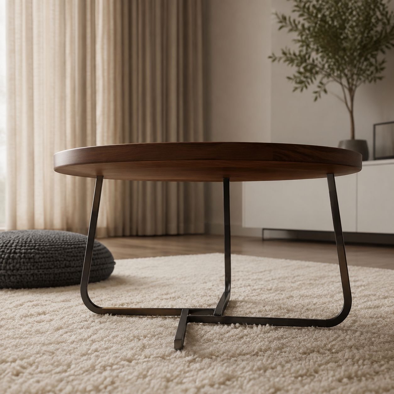 Stabile Konstruktion des minimalistischen Couchtischs