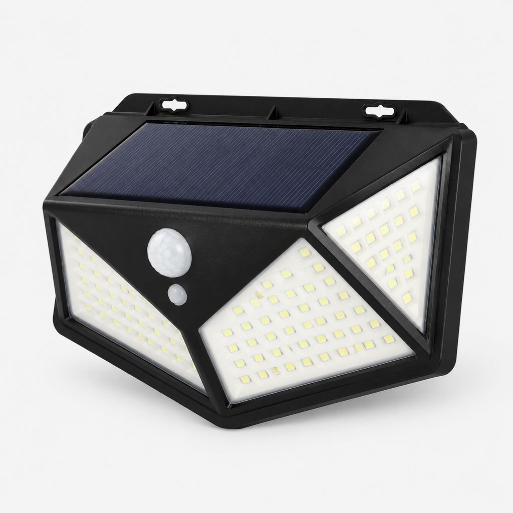 太陽光発電式屋外中庭照明、人体センサー付き壁面照明、100個のLEDを搭載した四面充電式家庭用照明、街路灯、環境照明。
