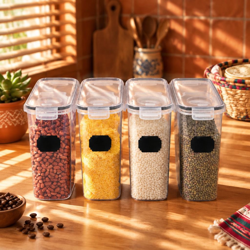 Contenedor Hermético para Arroz y Harina 2.5L 4L para Cocina