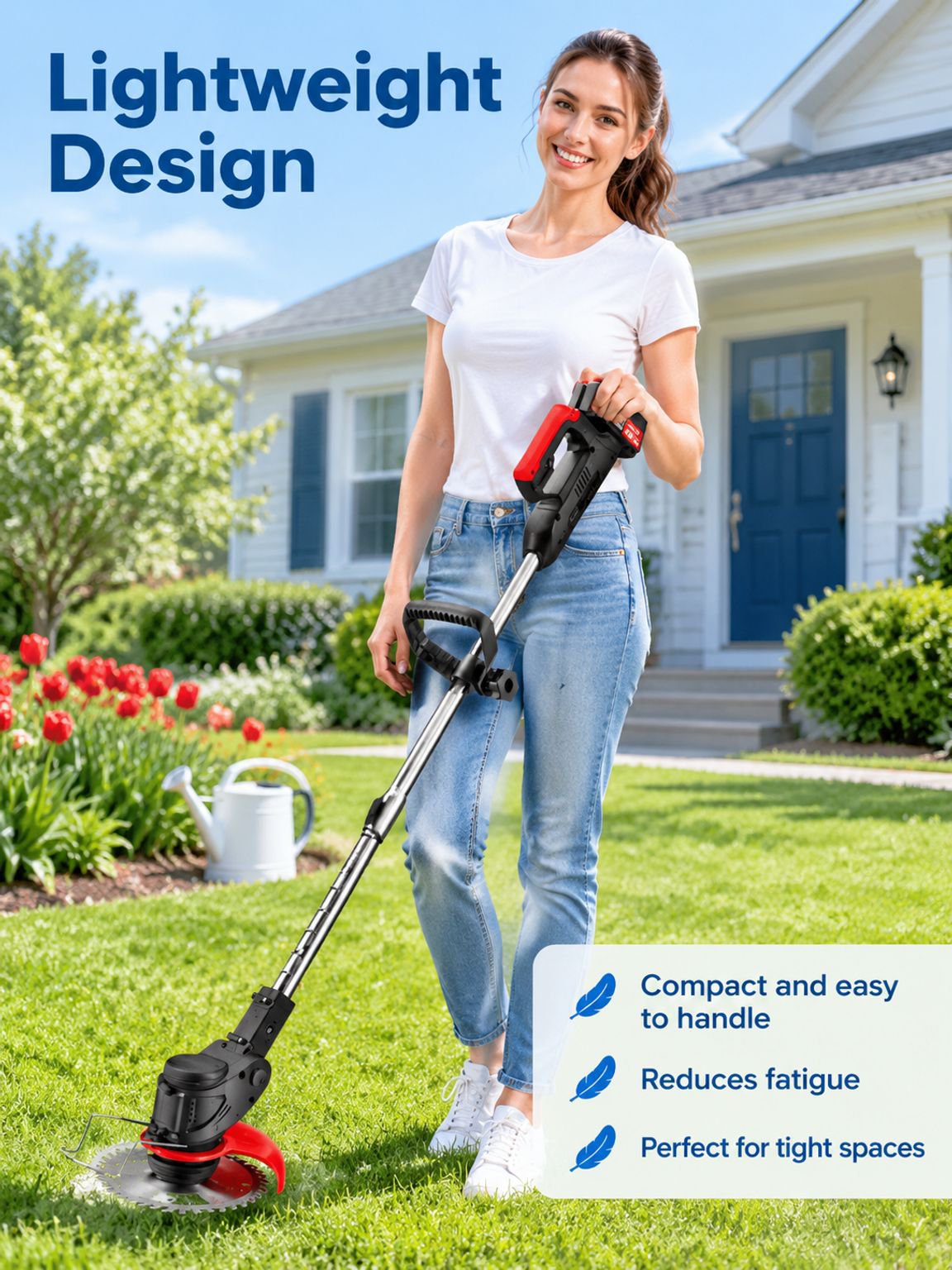 Home Cordless Telescopic Lithium Battery Grass Cutter Small Handheld Lawn Trimmer
