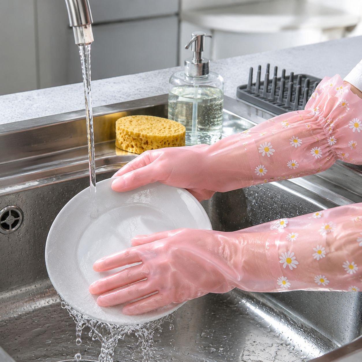 Dicke wasserdichte Haushaltshandschuhe für Damen