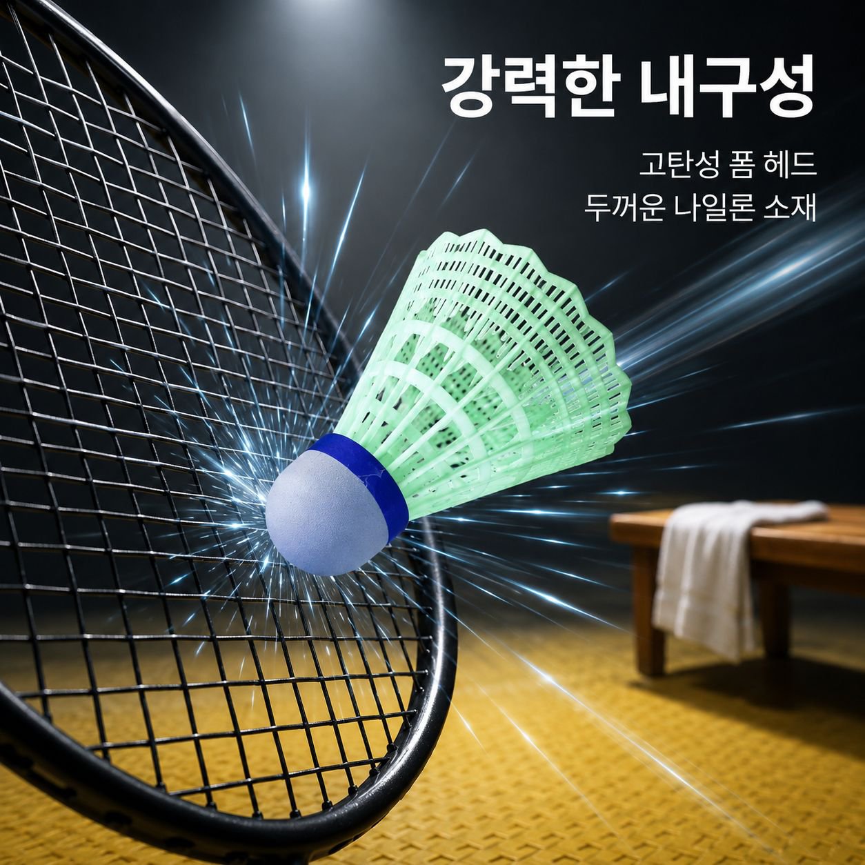 LED 발광 야광 배드민턴 셔틀콕 4개입 내구성 좋은 나일론 셔틀콕