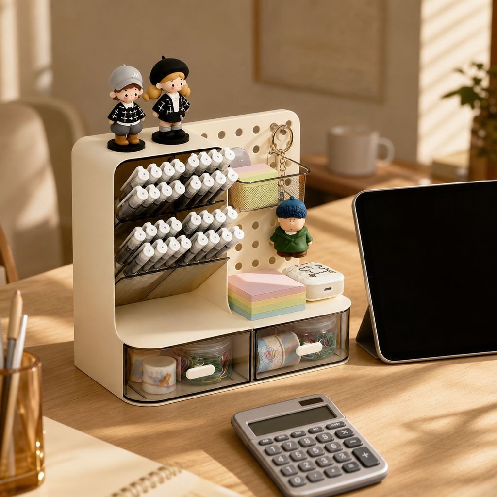 Tablero con agujeros para accesorios de escritorio