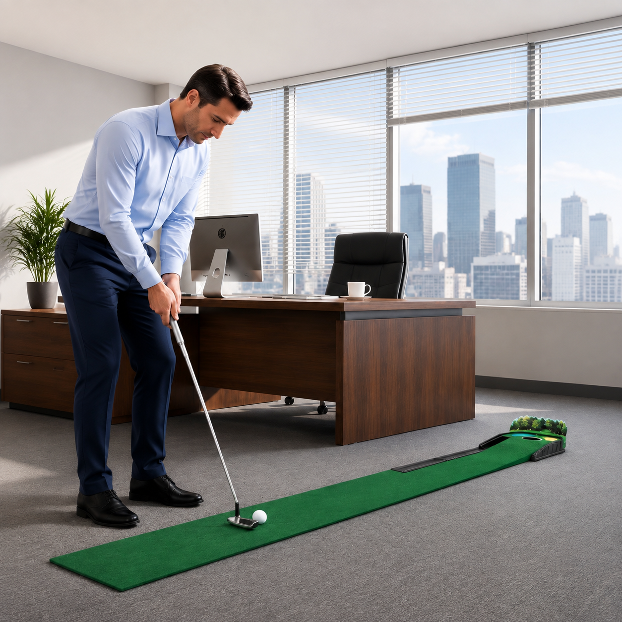 Golf putting practice mat
