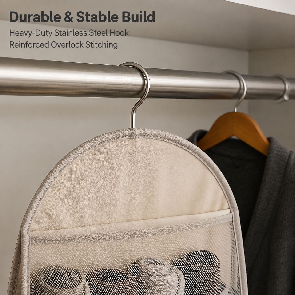 Multi-layer underwear storage hanging mesh bag