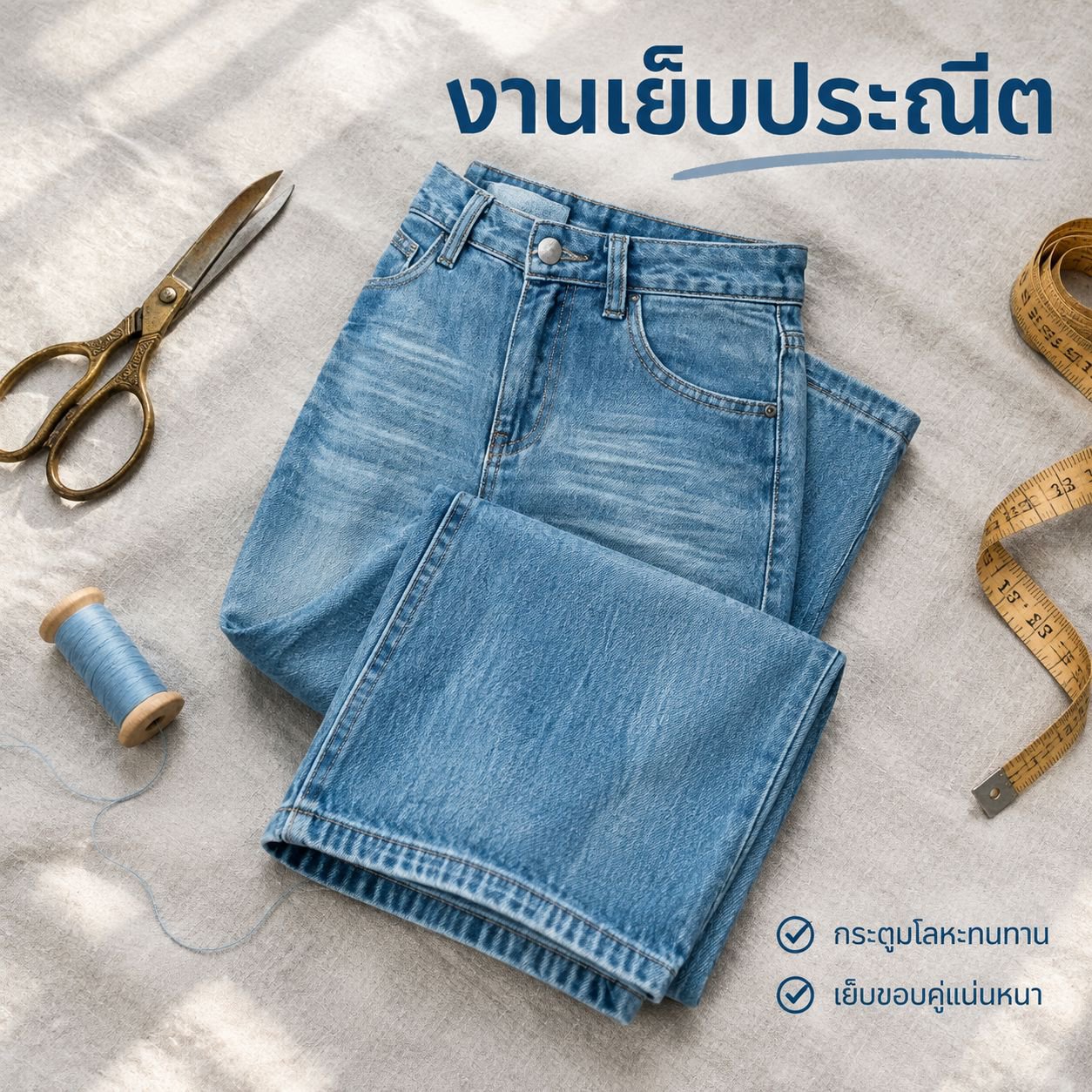 กางเกงยีนส์ขาตรงผู้หญิงเอวสูงแฟชั่นทรงหลวม