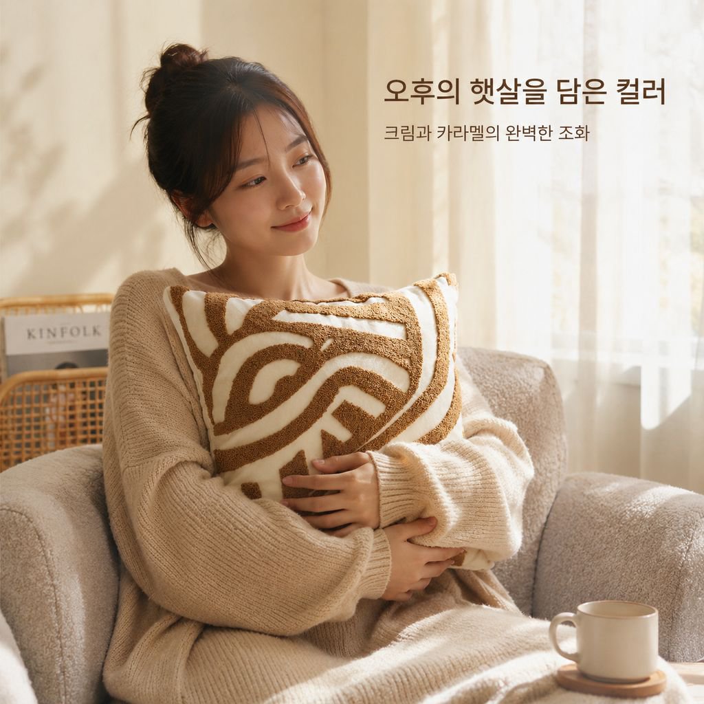크림색 고급 레트로 스타일 쿠션/소파 쿠션