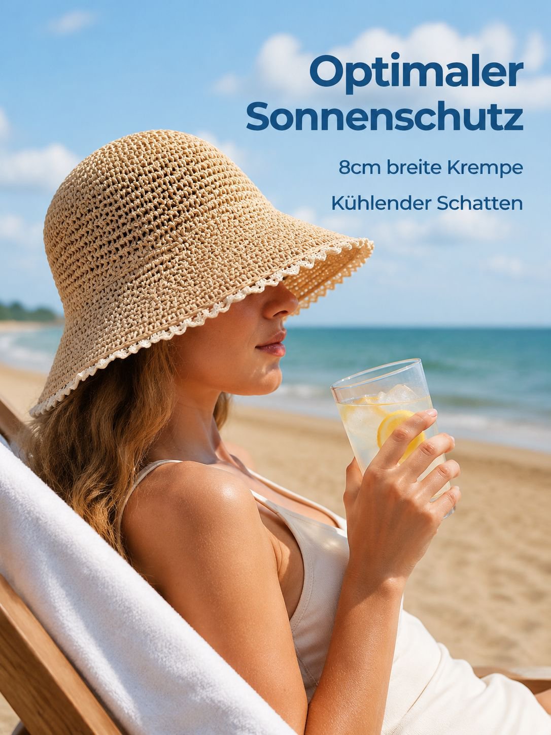 Sommerlicher Strohhut für Damen im koreanischen Stil