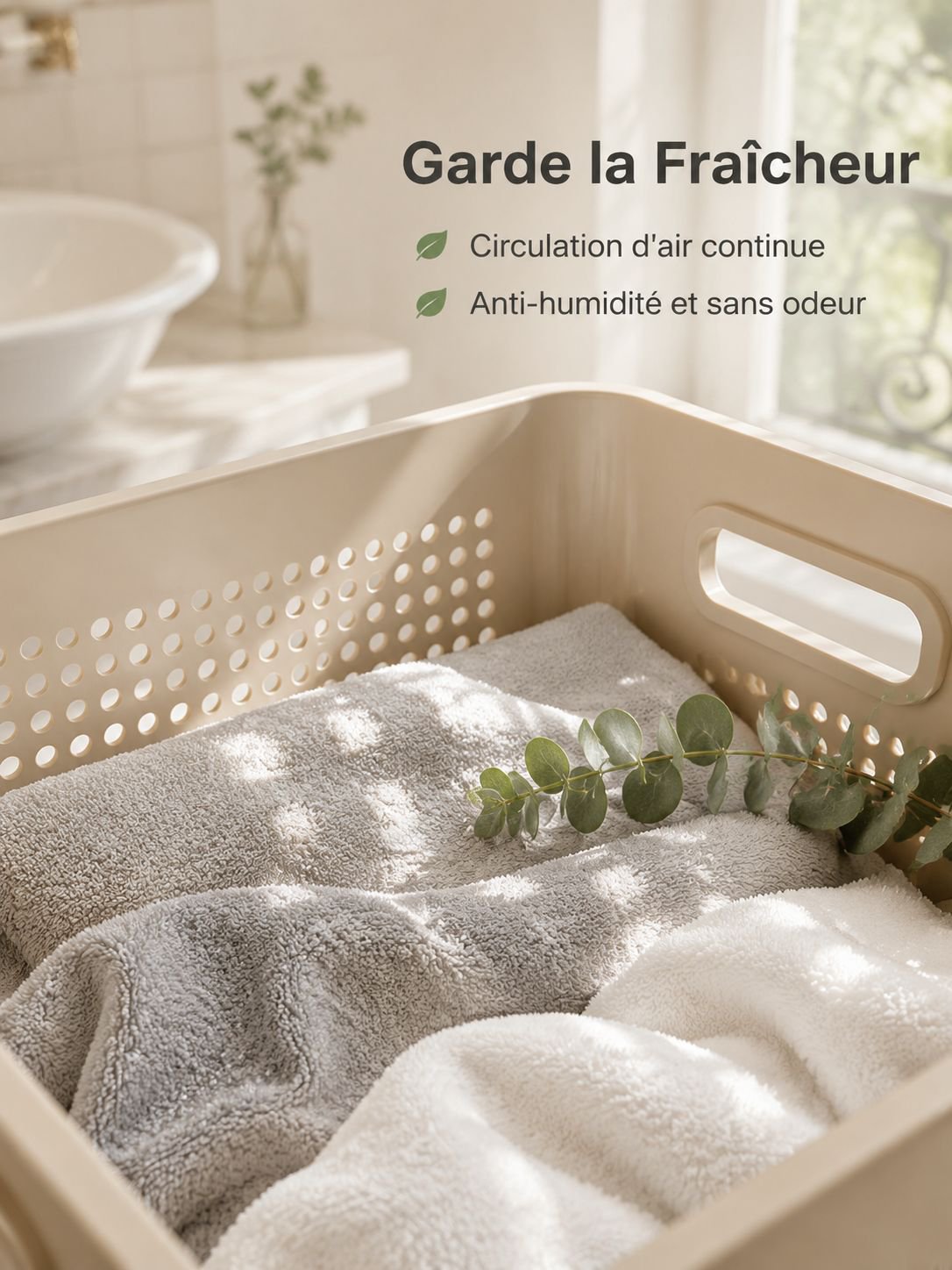 Panier à linge grande capacité en matériau durable