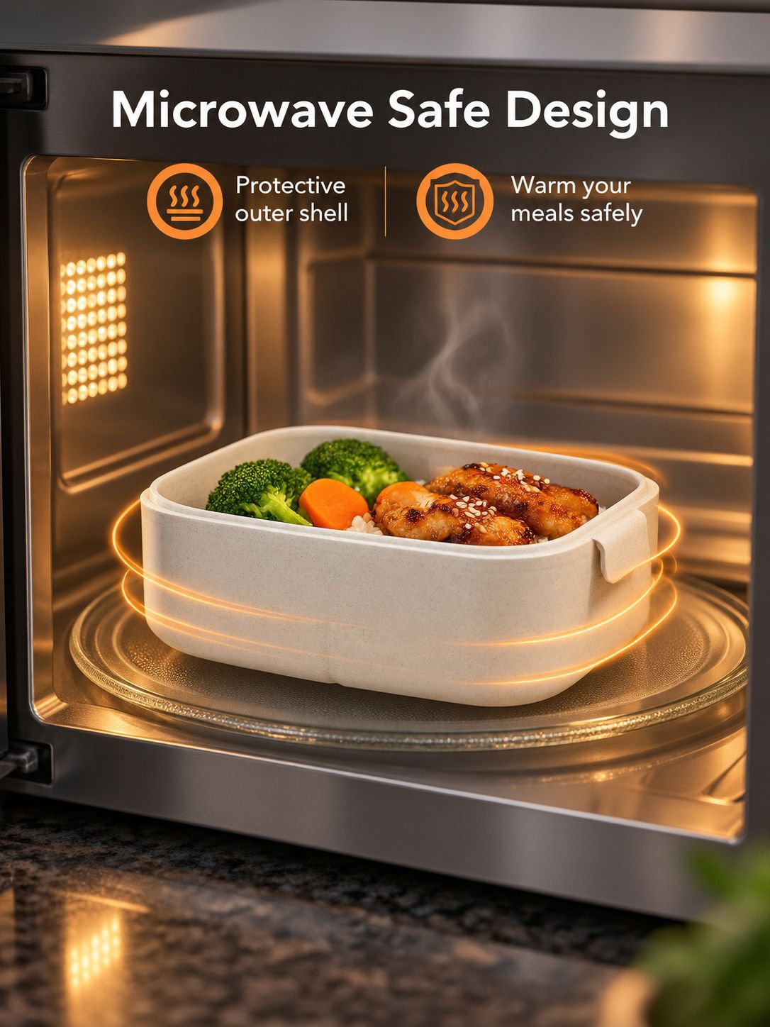 Durable stainless steel bento box with multiple food compartments
